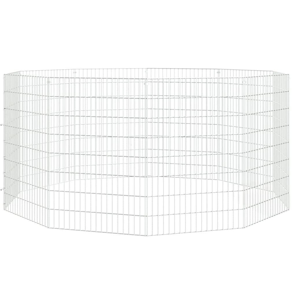 Ohrádka pro zvířata 10 panelů 54 x 80 cm pozinkované železo