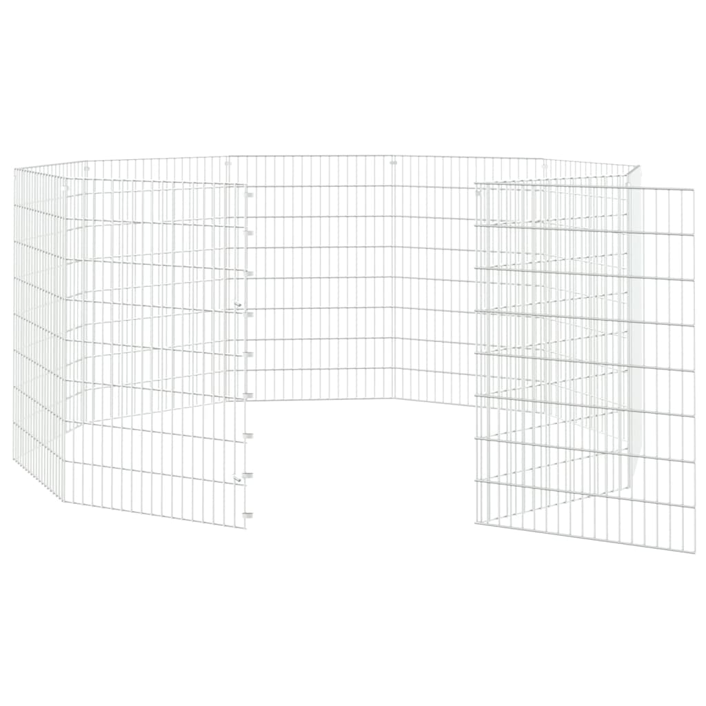 Ohrádka pro zvířata 10 panelů 54 x 80 cm pozinkované železo