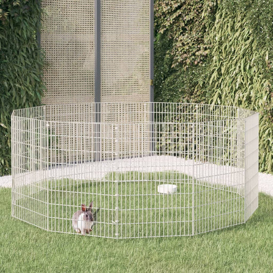 Ohrádka pro zvířata 12 panelů 54 x 80 cm pozinkované železo
