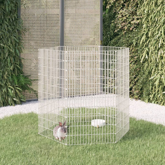 Ohrádka pro zvířata 6 panelů 54 x 100 cm pozinkované železo