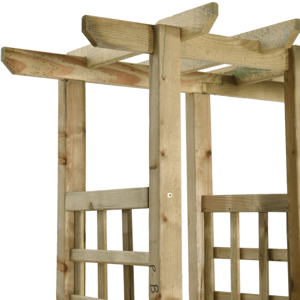 Zahradní pergola s lavicí a truhlíky impregnovaná borovice