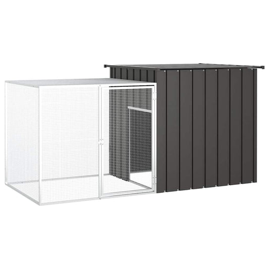 Klec pro kuřata antracitová 200 x 91 x 100 cm pozinkovaná ocel