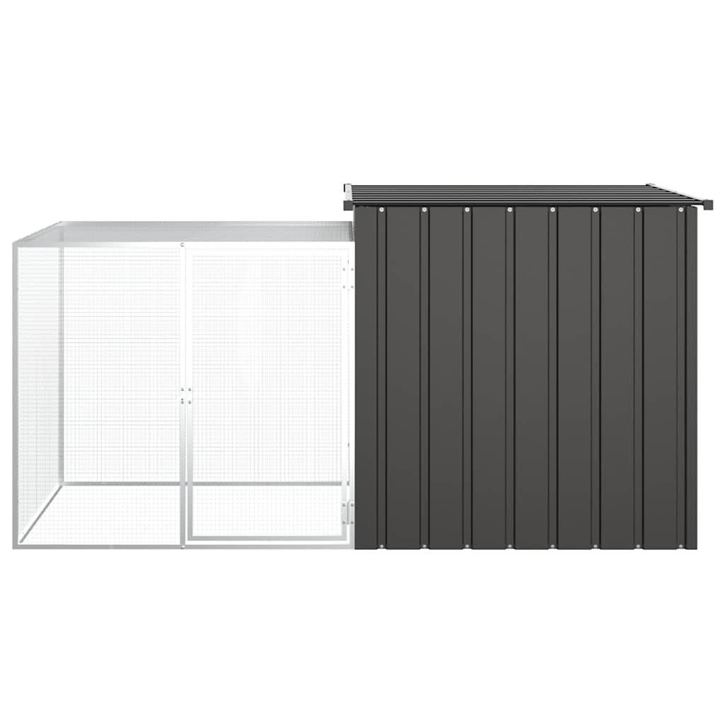 Klec pro kuřata antracitová 200 x 91 x 100 cm pozinkovaná ocel