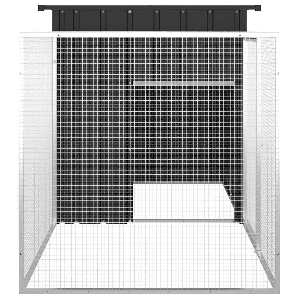 Klec pro kuřata antracitová 200 x 91 x 100 cm pozinkovaná ocel