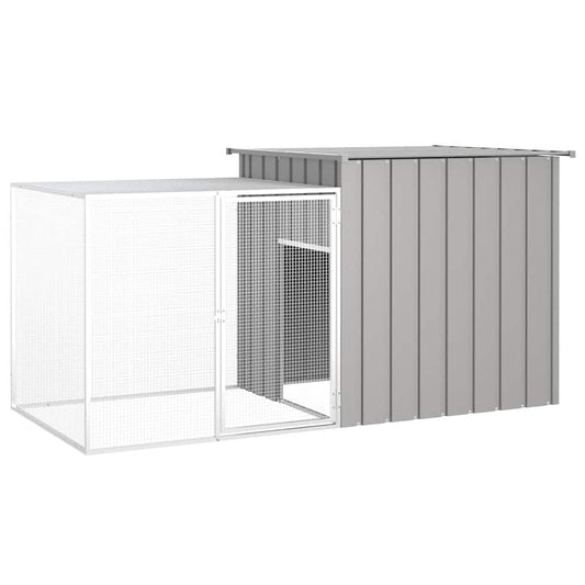 Klec pro kuřata šedá 200 x 91 x 100 cm pozinkovaná ocel