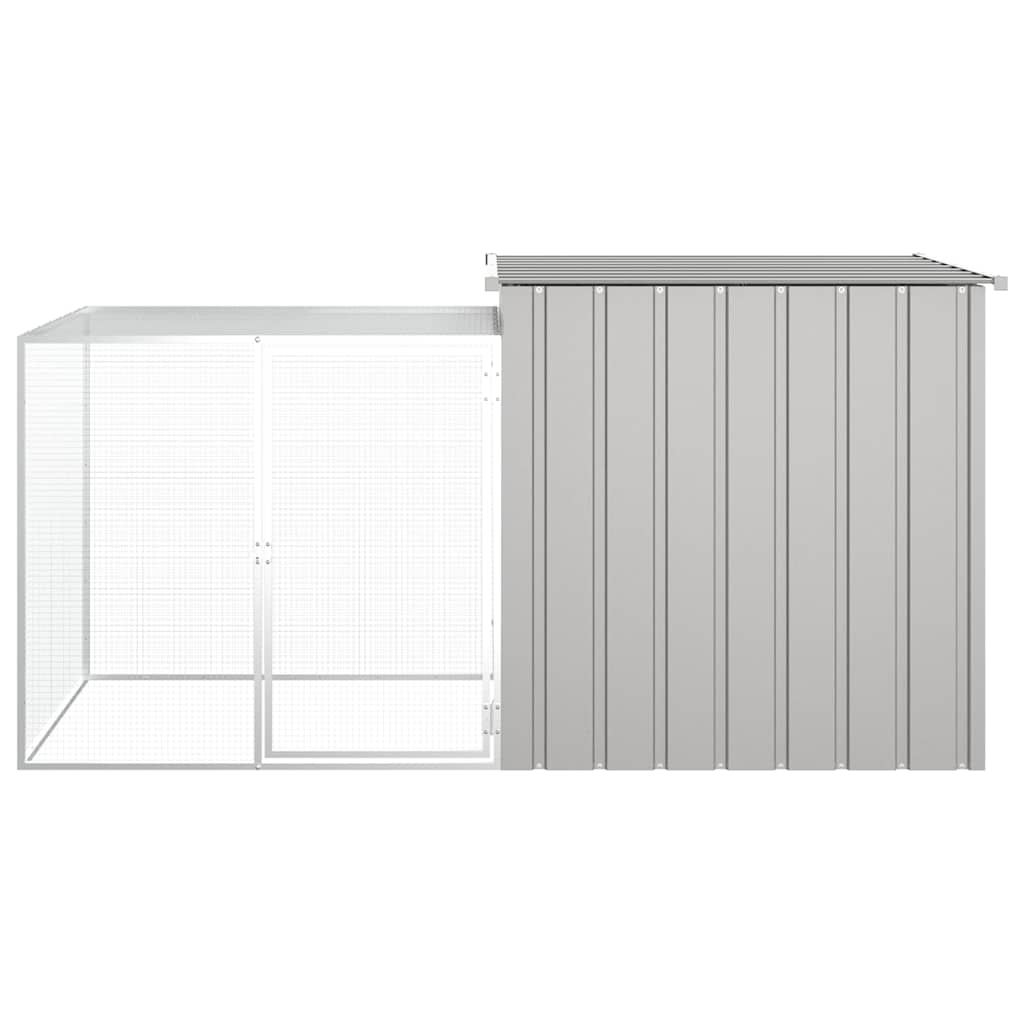 Klec pro kuřata šedá 200 x 91 x 100 cm pozinkovaná ocel