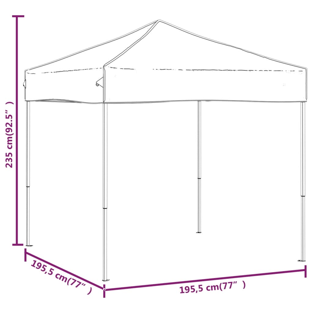 Skládací party stan taupe 2 x 2 m