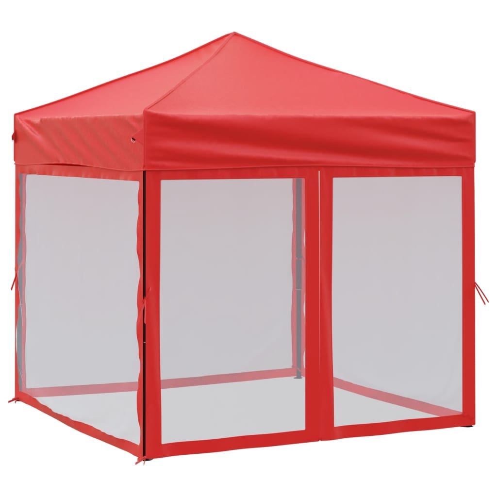 Skládací party stan s bočními stěnami červený 2 x 2 m