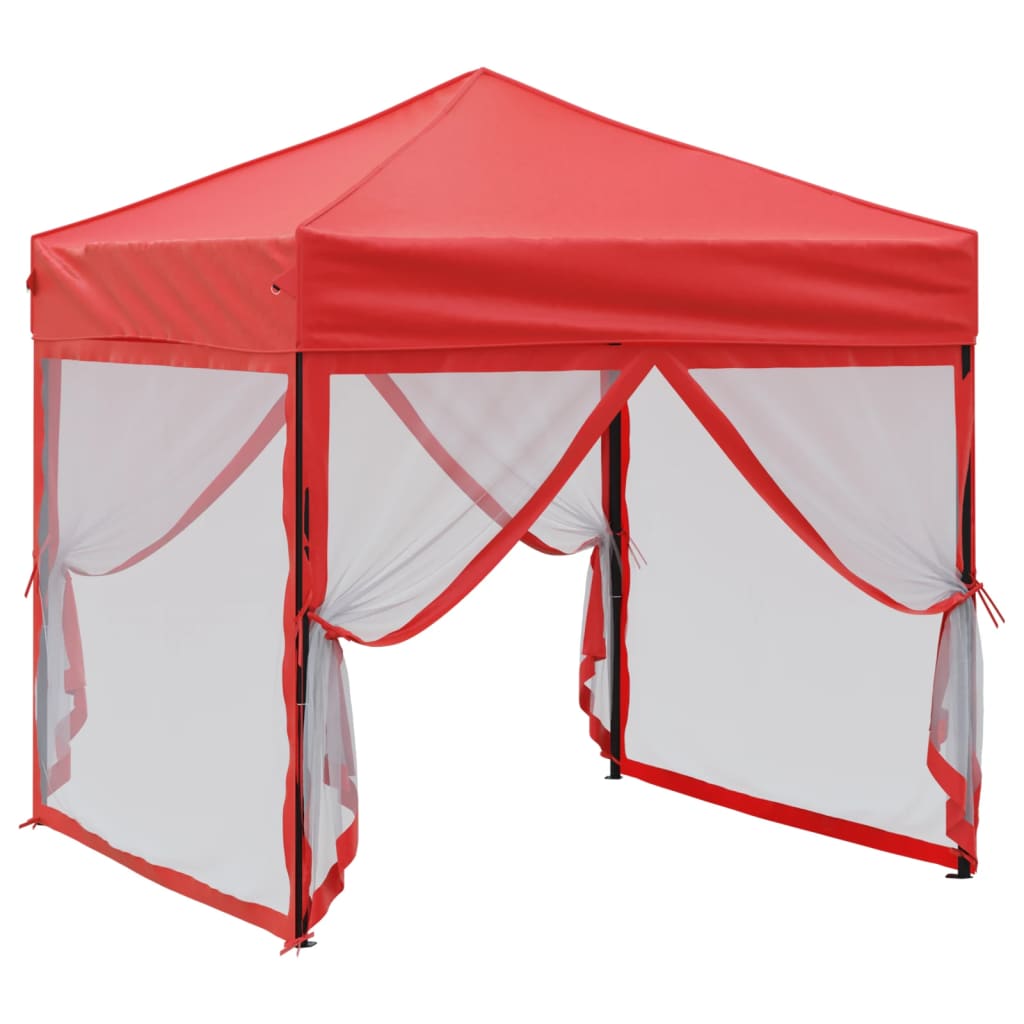Skládací party stan s bočními stěnami červený 2 x 2 m