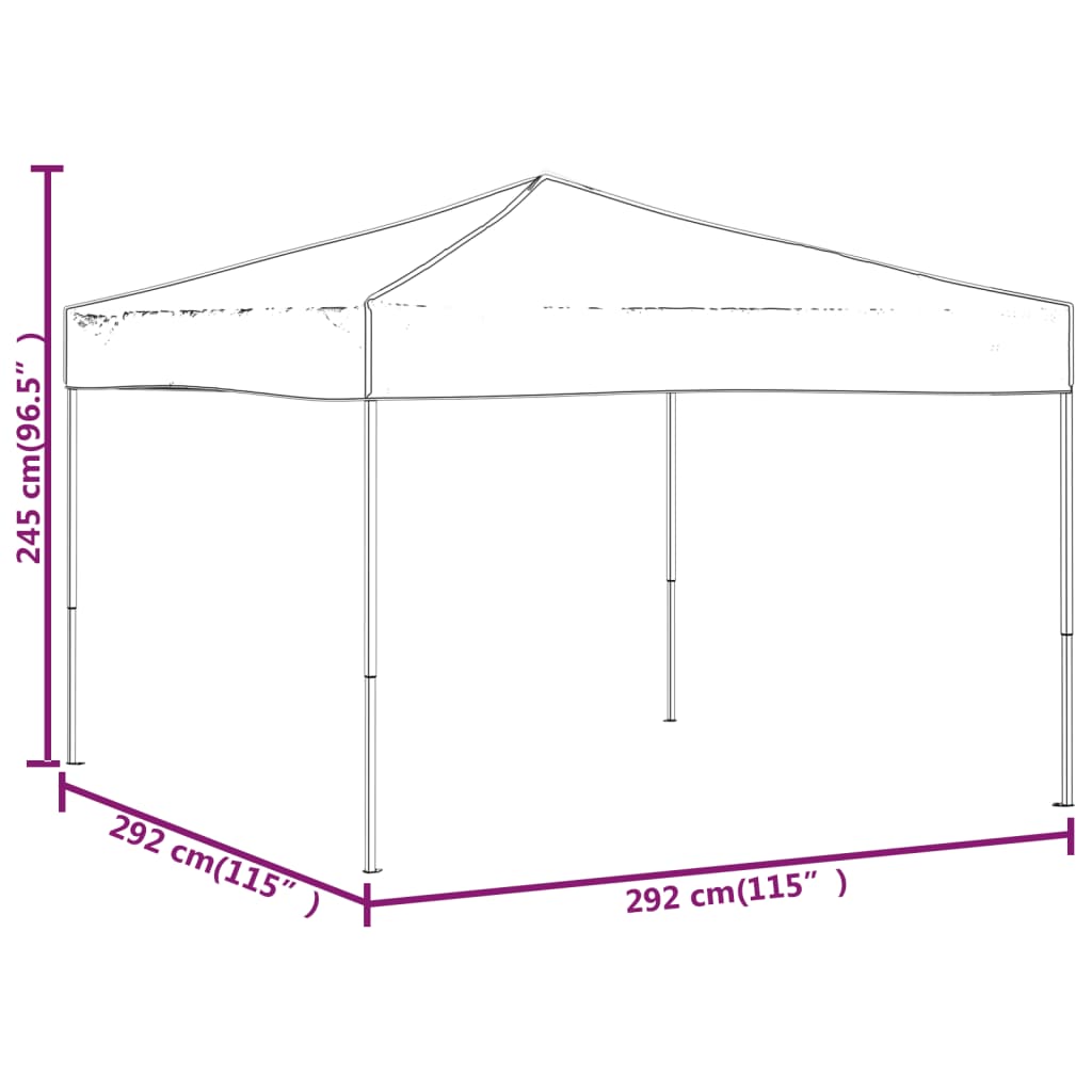 Skládací party stan černý 3 x 3 m