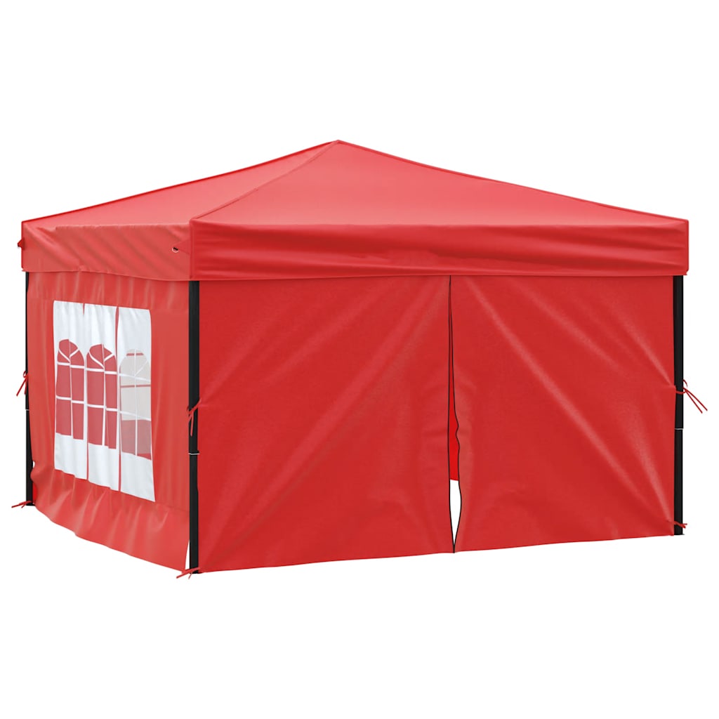 Skládací party stan s bočními stěnami červený 3 x 3 m