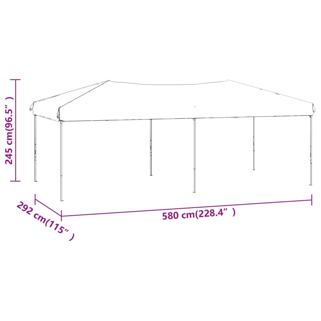 Skládací party stan bílý 3 x 6 m