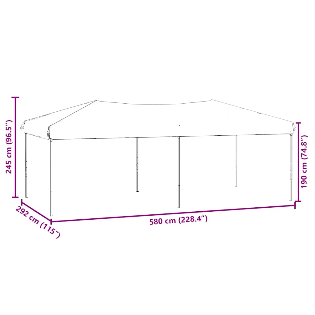 Skládací party stan s bočními stěnami červený 3 x 6 m