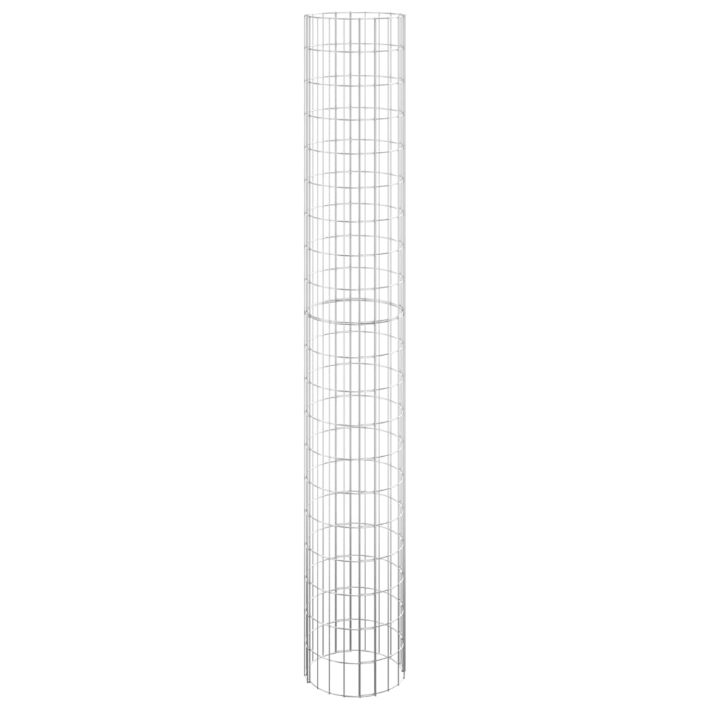 Kruhové gabionové záhony 3 ks pozinkovaná ocel Ø 30 x 200 cm