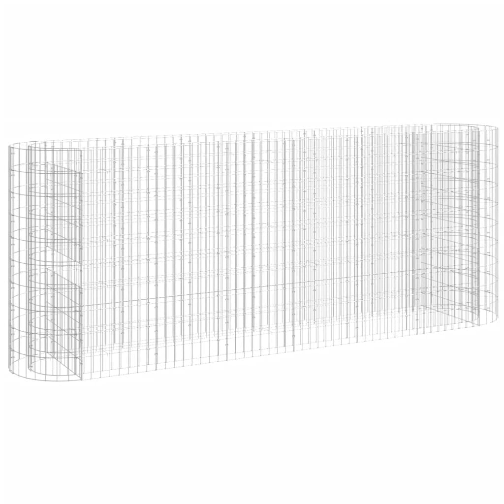 Gabionový vyvýšený záhon pozinkované železo 260 x 50 x 100 cm