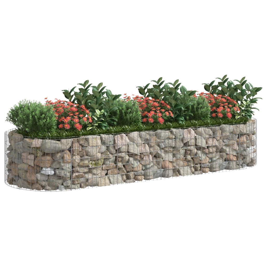 Gabionový vyvýšený záhon pozinkované železo 300 x 100 x 50 cm