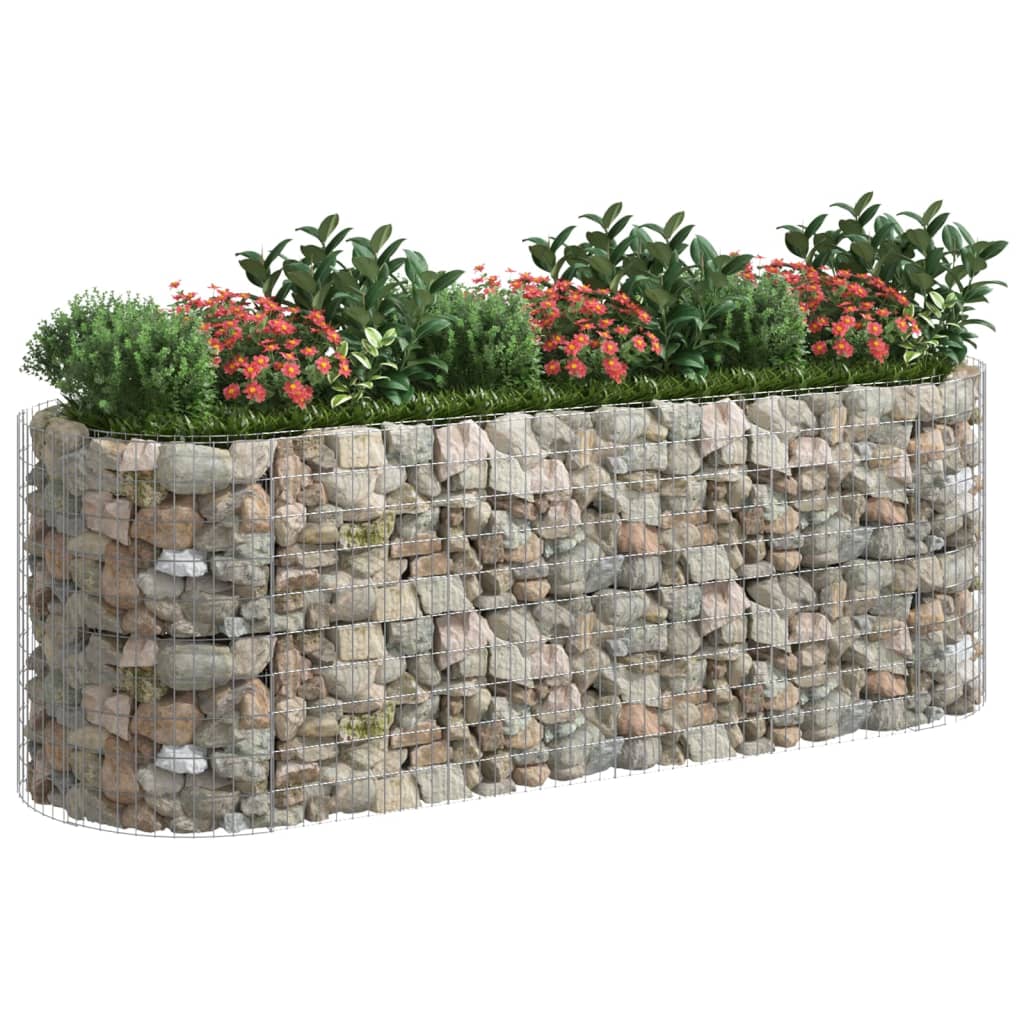 Gabionový vyvýšený záhon pozinkované železo 300 x 100 x 100 cm