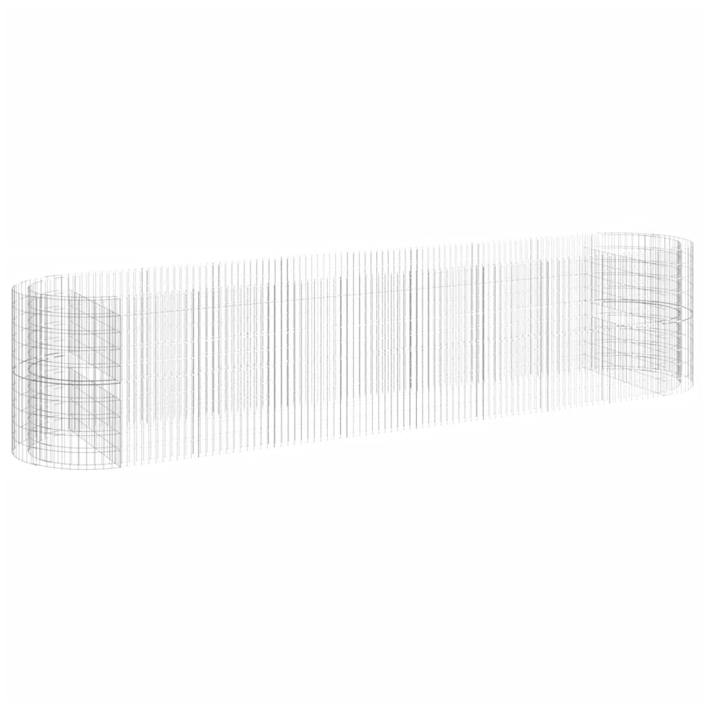 Gabionový vyvýšený záhon pozinkované železo 500 x 100 x 100 cm