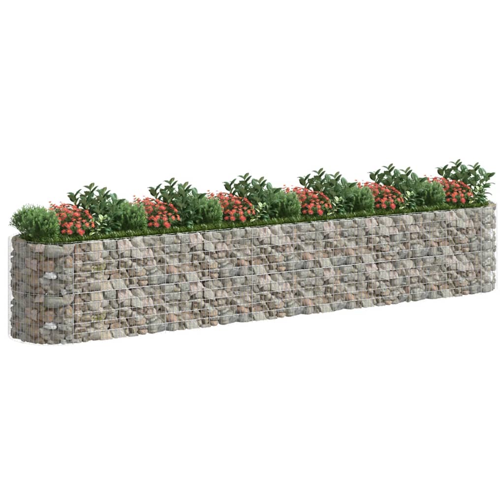 Gabionový vyvýšený záhon pozinkované železo 600 x 100 x 100 cm