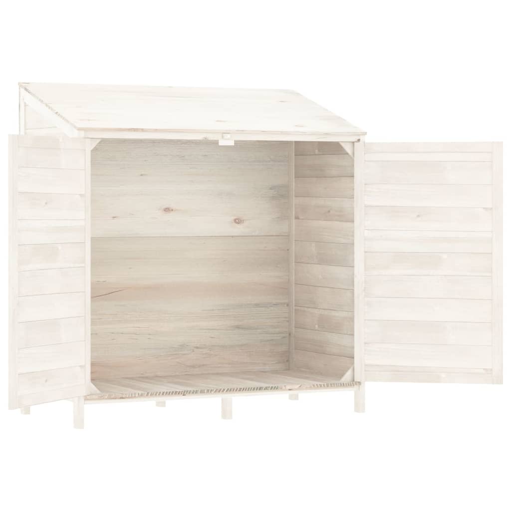 Zahradní kůlna bílá 102 x 52 x 112 cm masivní jedlové dřevo