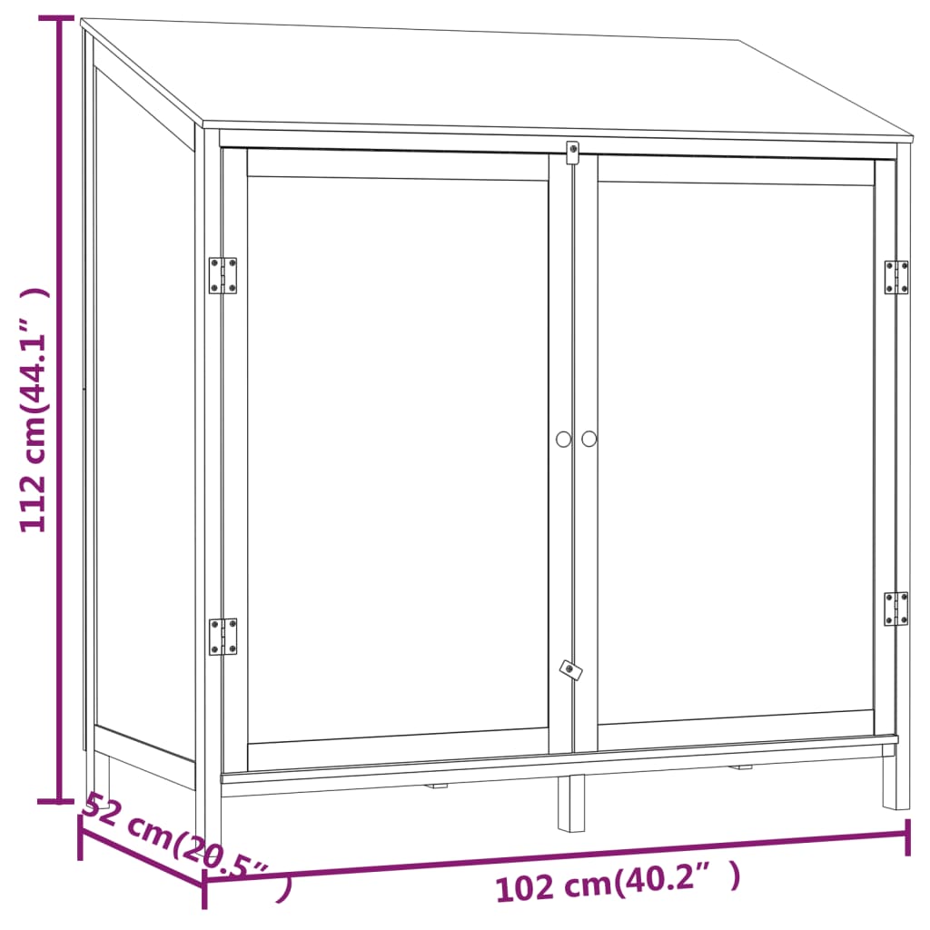 Zahradní kůlna bílá 102 x 52 x 112 cm masivní jedlové dřevo