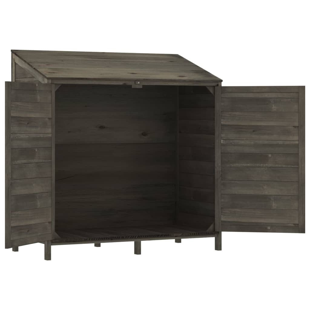 Zahradní kůlna antracitová 102x52x112 cm masivní jedlové dřevo