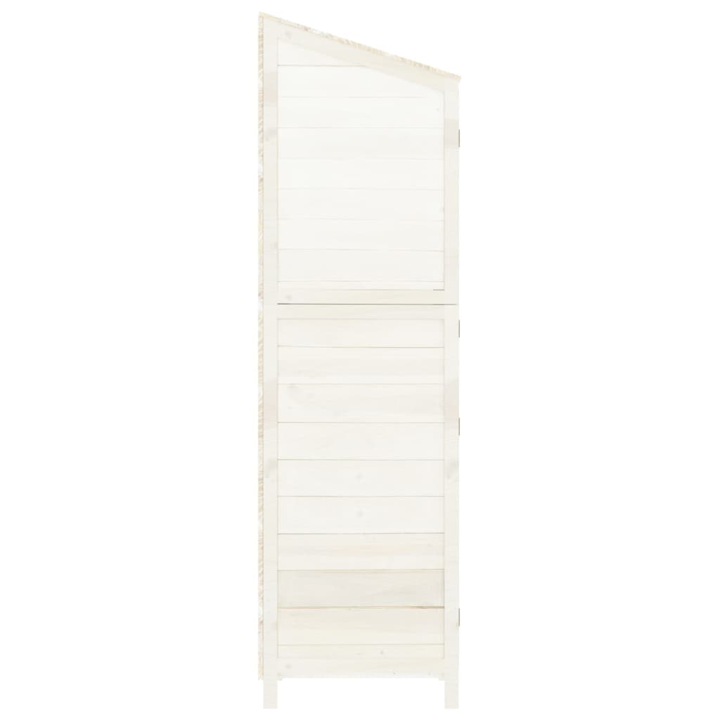 Zahradní kůlna bílá 102 x 52 x 174,5 cm masivní jedlové dřevo