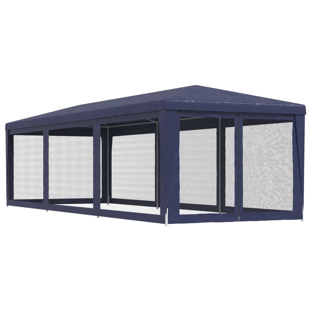 Party stan s 8 síťovanými bočnicemi modrý 3 x 9 m HDPE