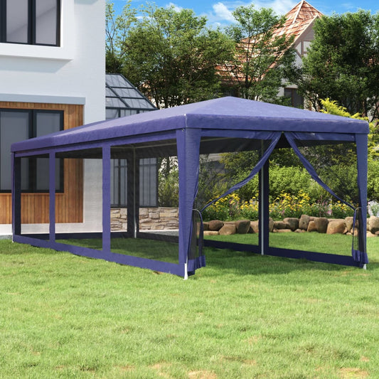 Party stan s 8 síťovanými bočnicemi modrý 3 x 9 m HDPE
