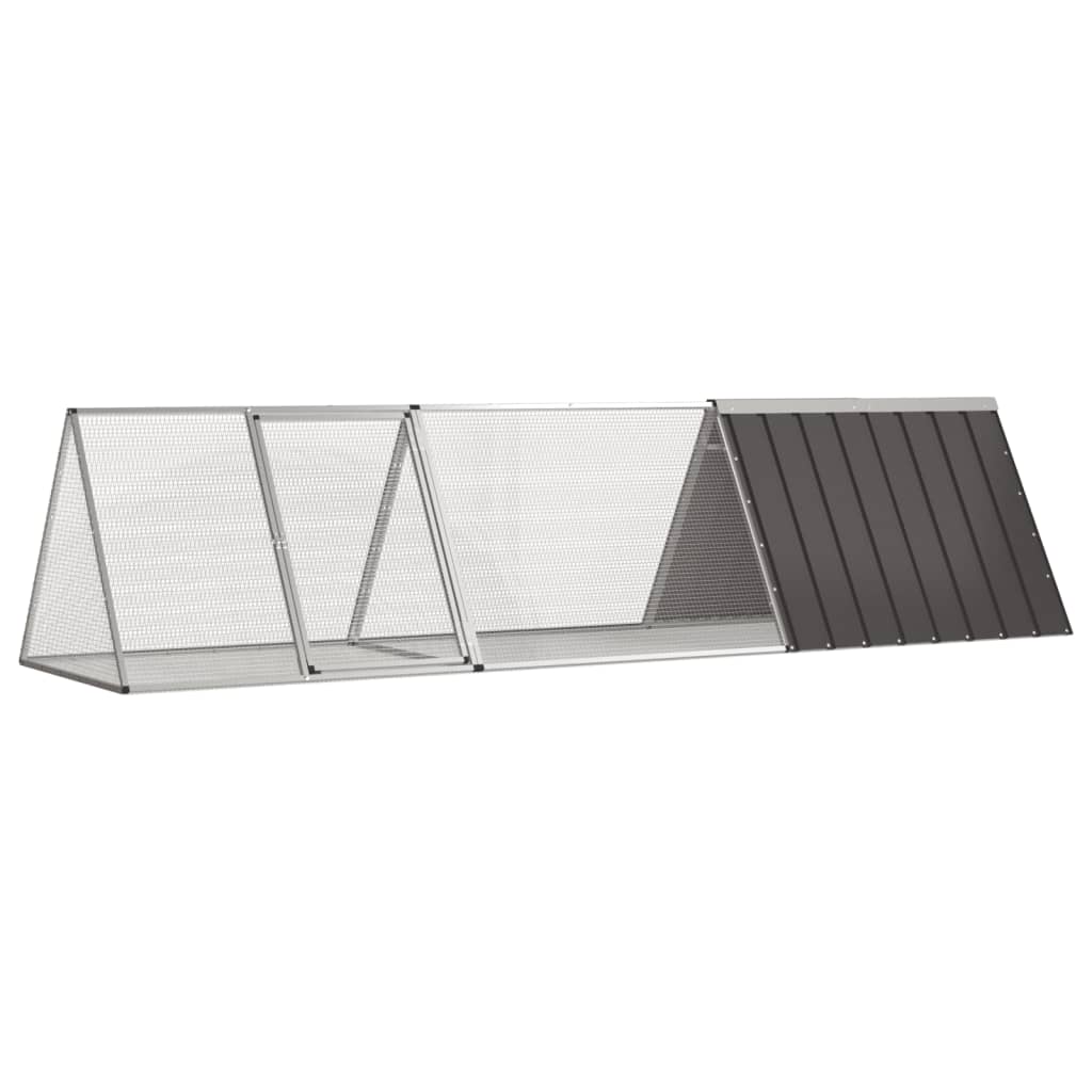 Klec pro králíky antracitová 302,5 x 80,5 x 71 cm pozinkovaná ocel