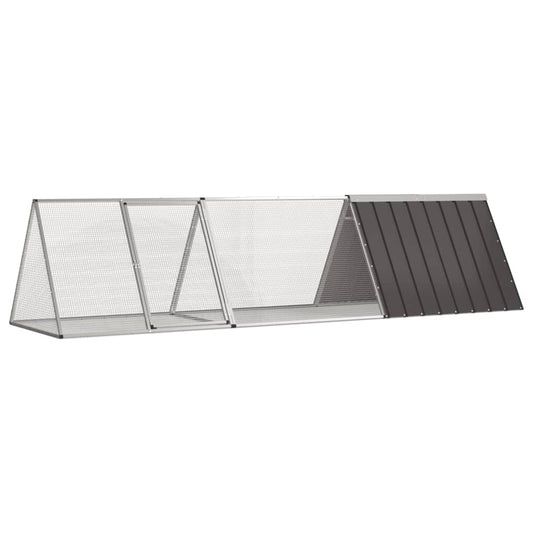 Klec pro králíky antracitová 302,5 x 80,5 x 71 cm pozinkovaná ocel