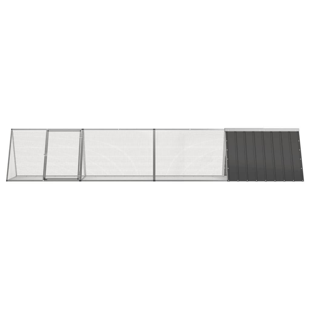 Klec pro králíky antracitová 403,5x80,5x71 cm pozinkovaná ocel