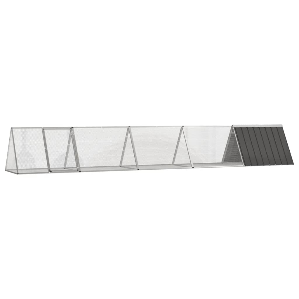 Klec pro králíky antracitová 504,5x80,5x71 cm pozinkovaná ocel