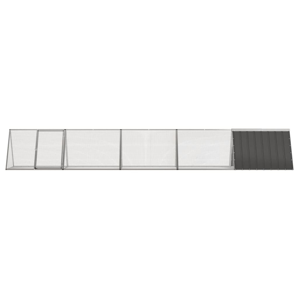 Klec pro králíky antracitová 504,5x80,5x71 cm pozinkovaná ocel