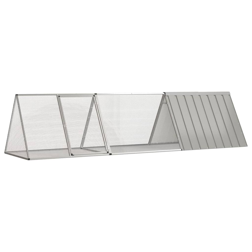 Klec pro králíky šedá 302,5 x 80,5 x 71 cm pozinkovaná ocel