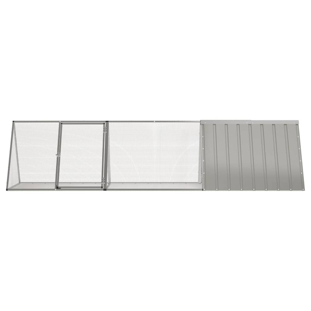 Klec pro králíky šedá 302,5 x 80,5 x 71 cm pozinkovaná ocel