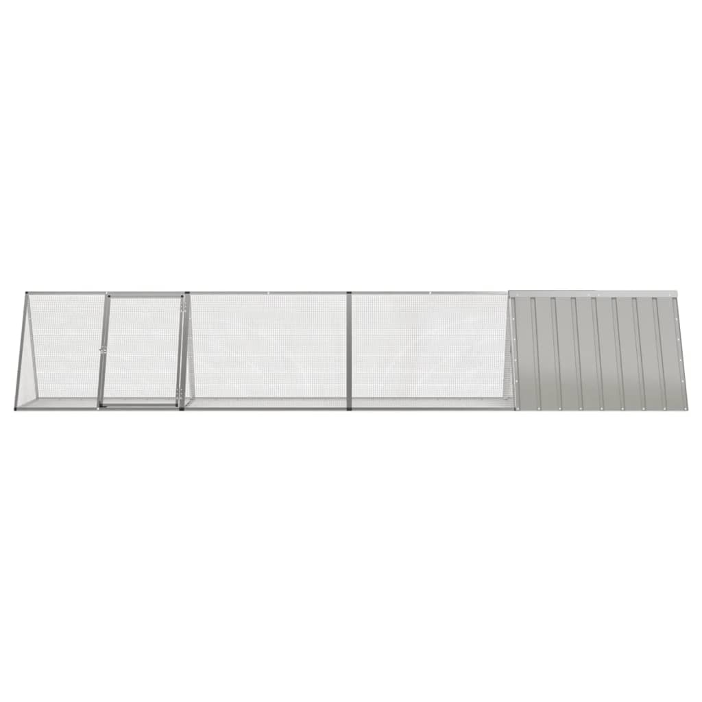 Klec pro králíky šedá 403,5 x 80,5 x 71 cm pozinkovaná ocel