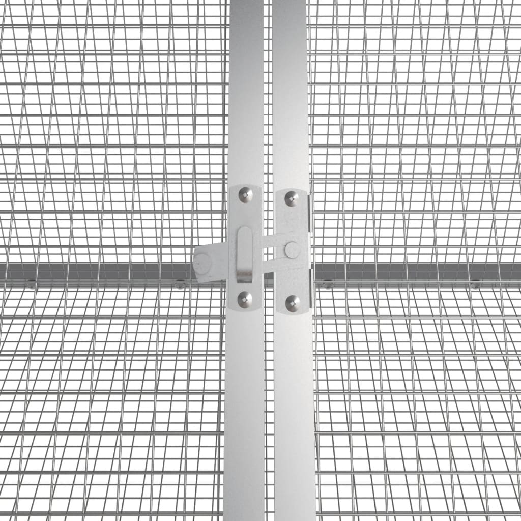Klec pro králíky šedá 403,5 x 80,5 x 71 cm pozinkovaná ocel