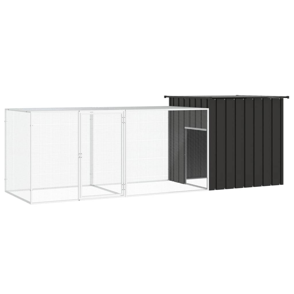 Klec pro kuřata antracitová 300 x 91 x 100 cm pozinkovaná ocel