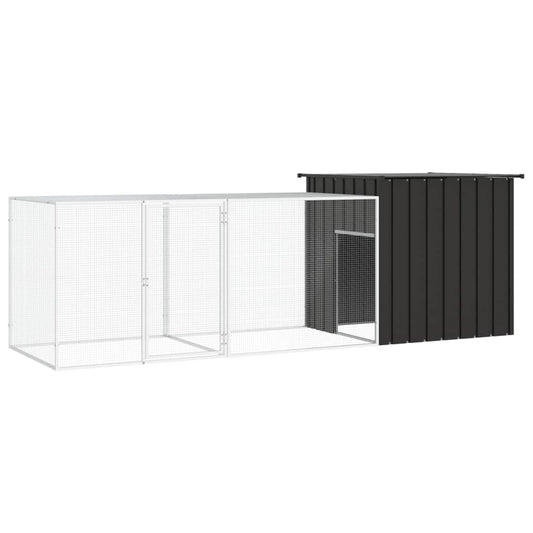 Klec pro kuřata antracitová 300 x 91 x 100 cm pozinkovaná ocel