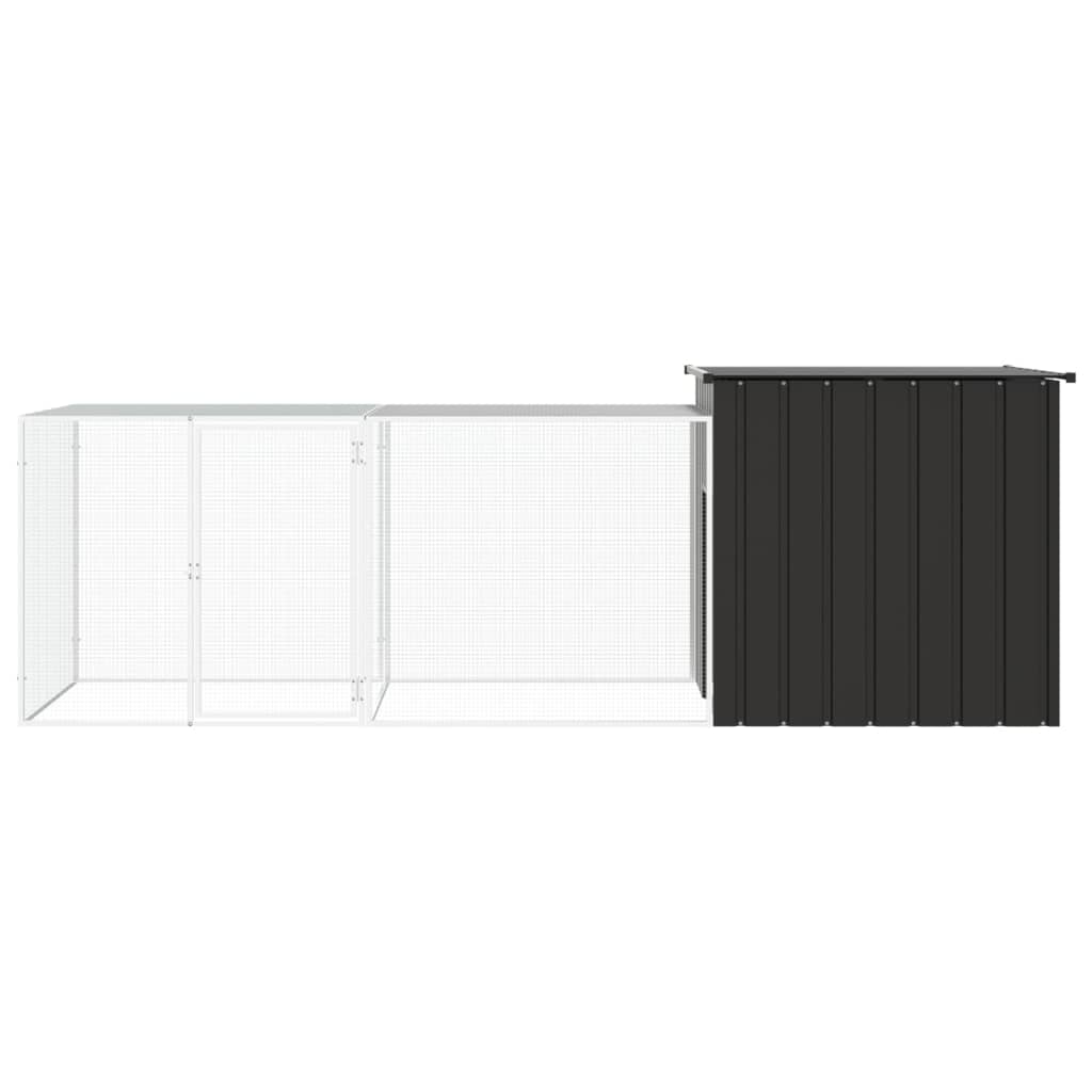 Klec pro kuřata antracitová 300 x 91 x 100 cm pozinkovaná ocel