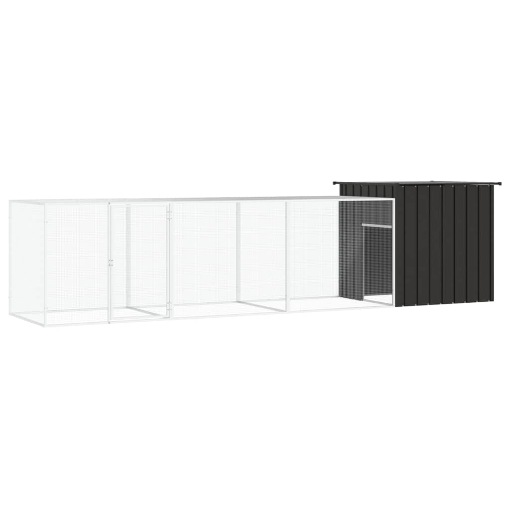 Klec pro kuřata antracitová 400 x 91 x 100 cm pozinkovaná ocel