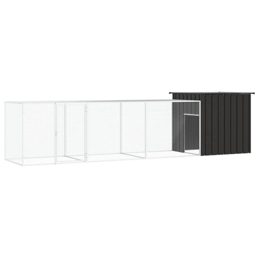 Klec pro kuřata antracitová 400 x 91 x 100 cm pozinkovaná ocel