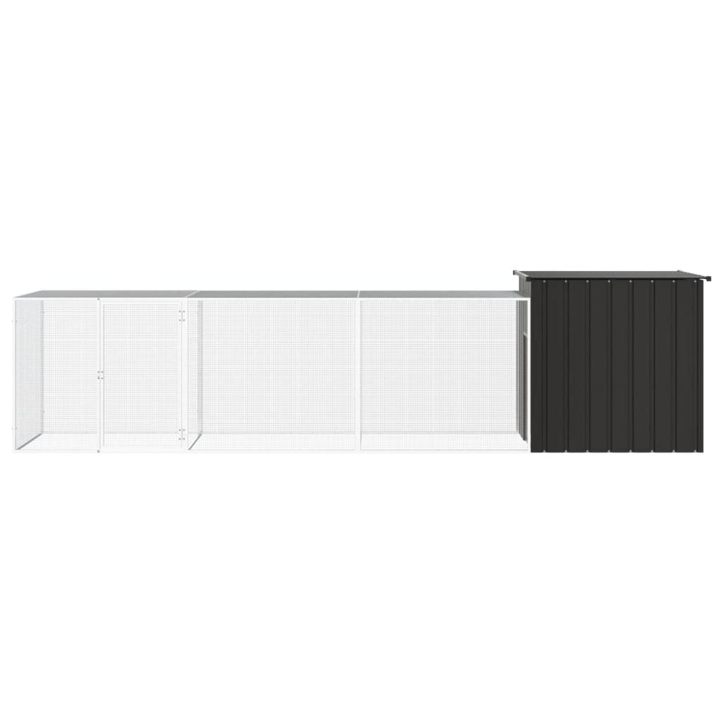 Klec pro kuřata antracitová 400 x 91 x 100 cm pozinkovaná ocel