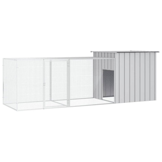 Klec pro kuřata šedá 300 x 91 x 100 cm pozinkovaná ocel