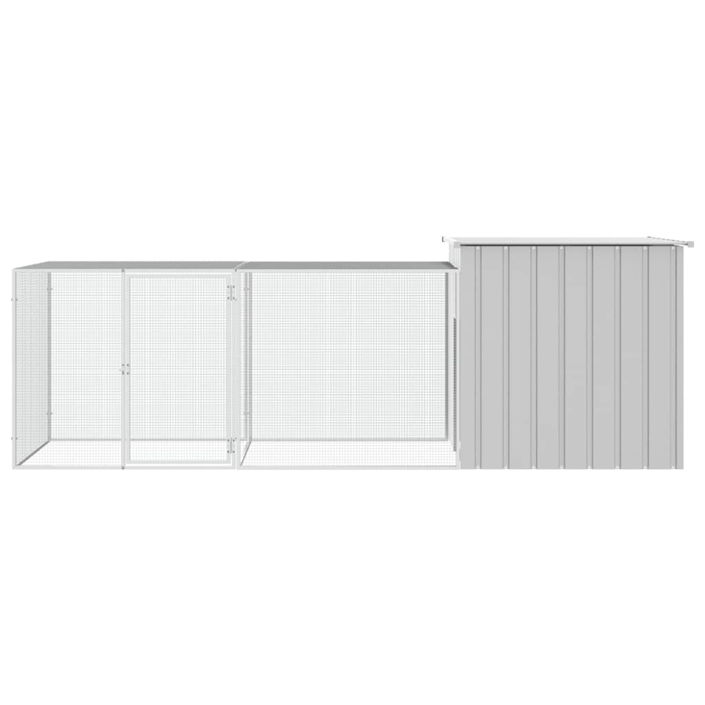 Klec pro kuřata šedá 300 x 91 x 100 cm pozinkovaná ocel