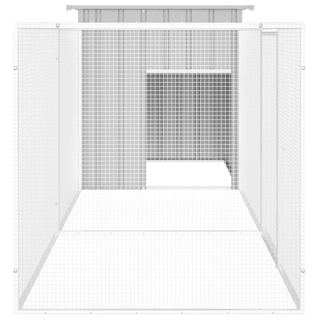Klec pro kuřata šedá 300 x 91 x 100 cm pozinkovaná ocel