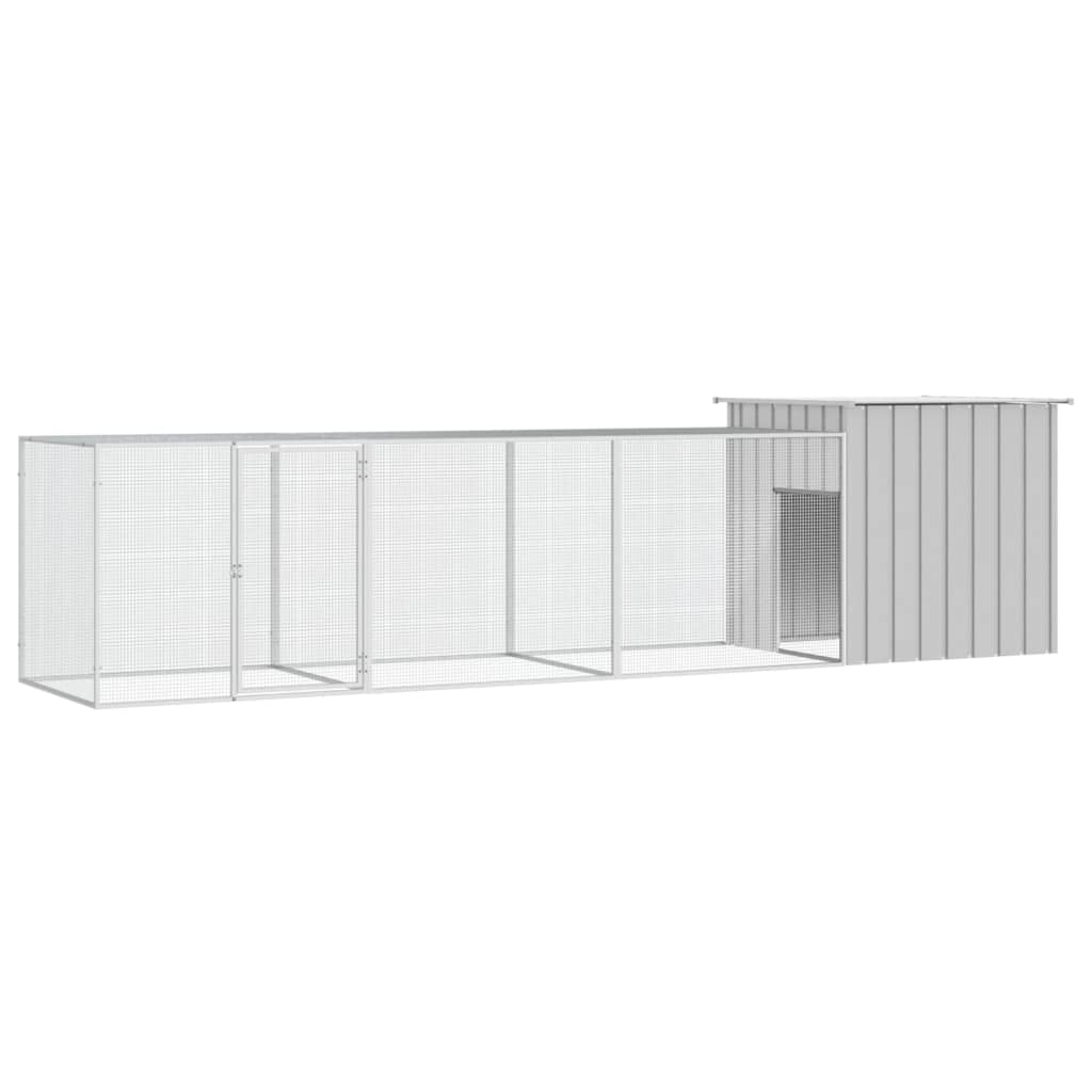 Klec pro kuřata šedá 400 x 91 x 100 cm pozinkovaná ocel