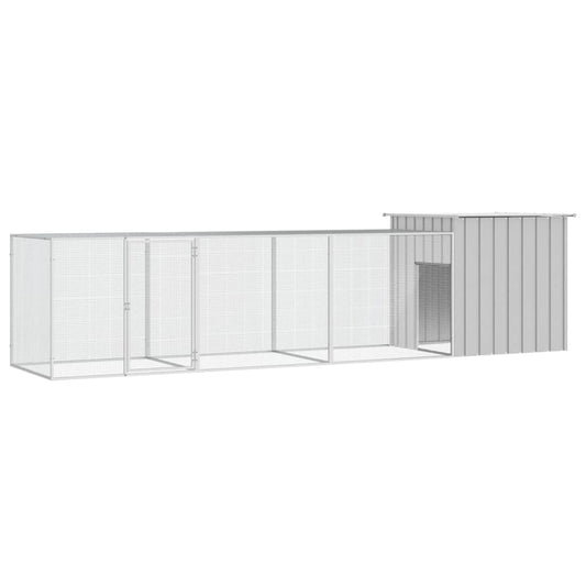 Klec pro kuřata šedá 400 x 91 x 100 cm pozinkovaná ocel