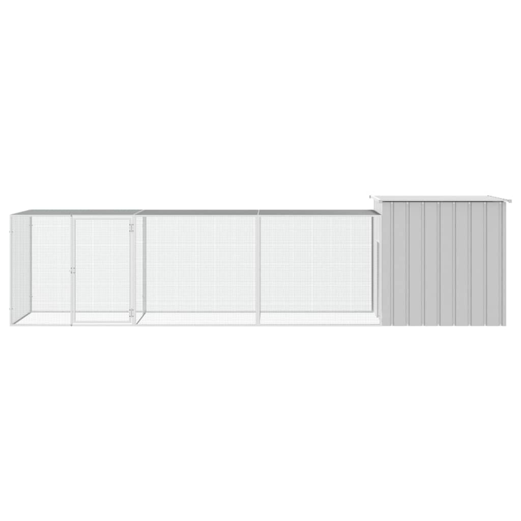 Klec pro kuřata šedá 400 x 91 x 100 cm pozinkovaná ocel
